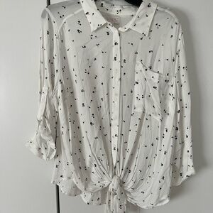 White Floral Women's Top